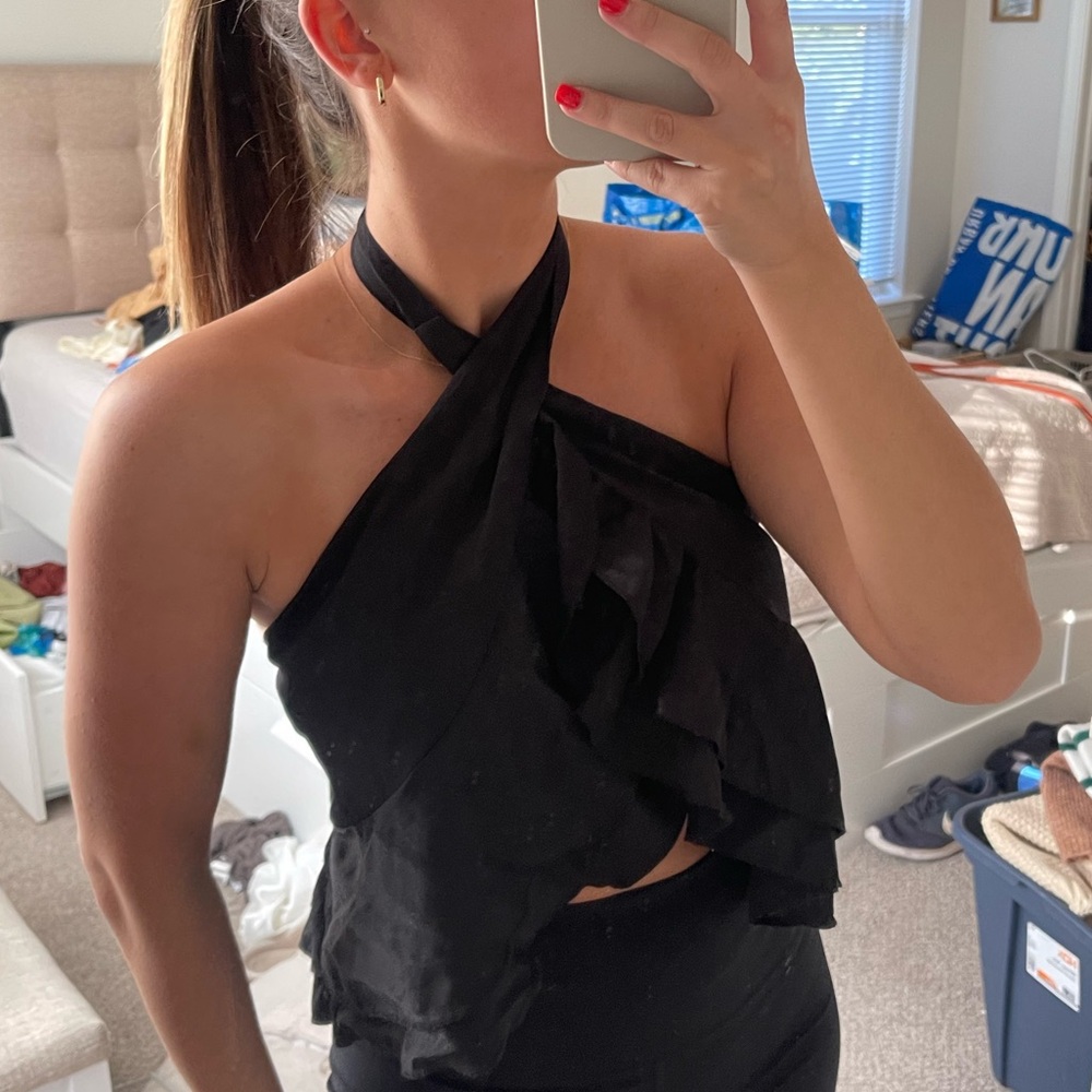 Cross Neck Crop Top